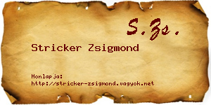 Stricker Zsigmond névjegykártya