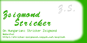zsigmond stricker business card